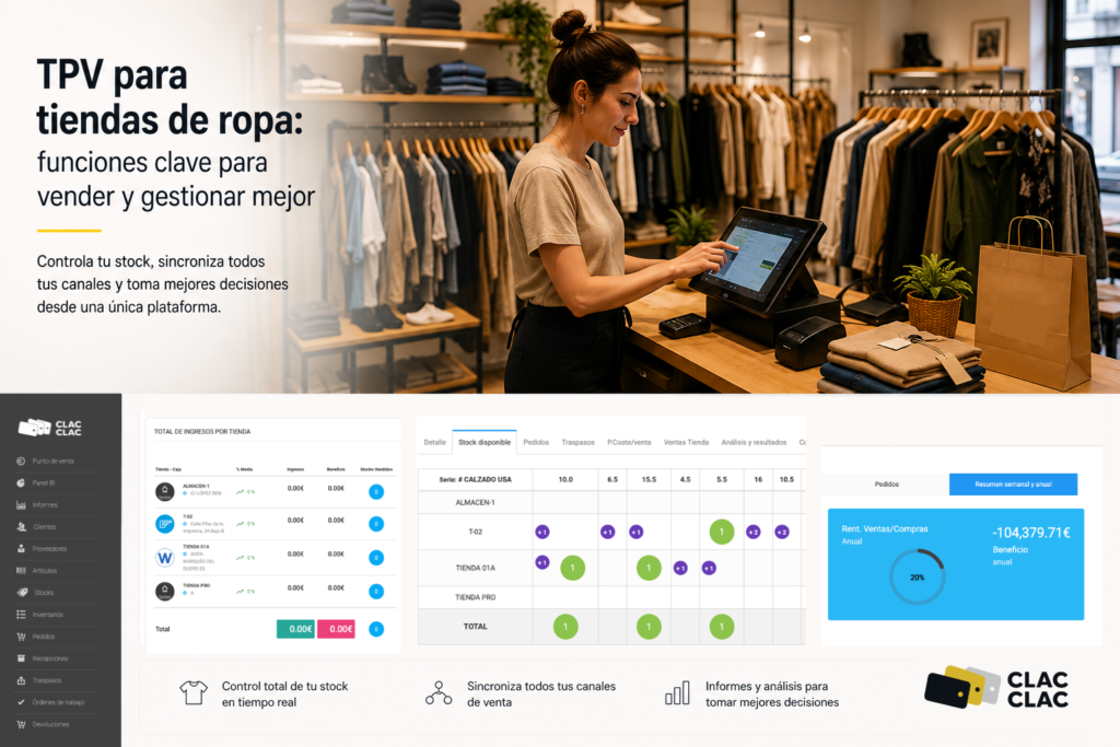 TPV para tiendas de ropa con control de stock, ecommerce y sincronización de ventas