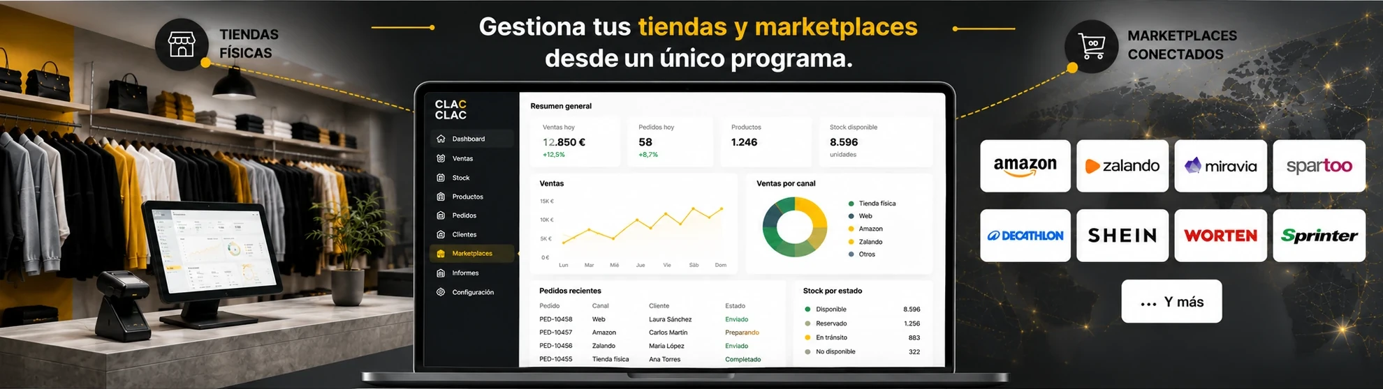 Gestiona tus tiendas y marketplaces desde un único programa